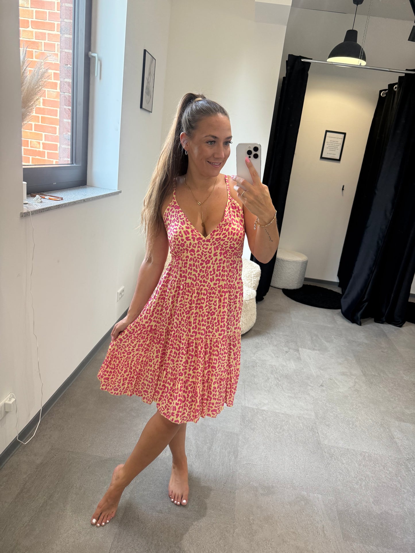 SOMMERKLEID -3336- GELB/PINK