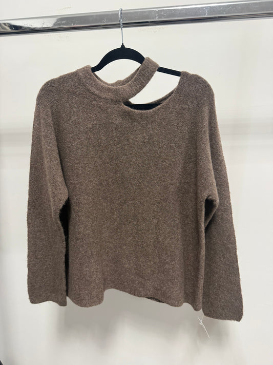PULLOVER MIT CUT-OUT -9013- TAUPE - Sarahs Modeboutique