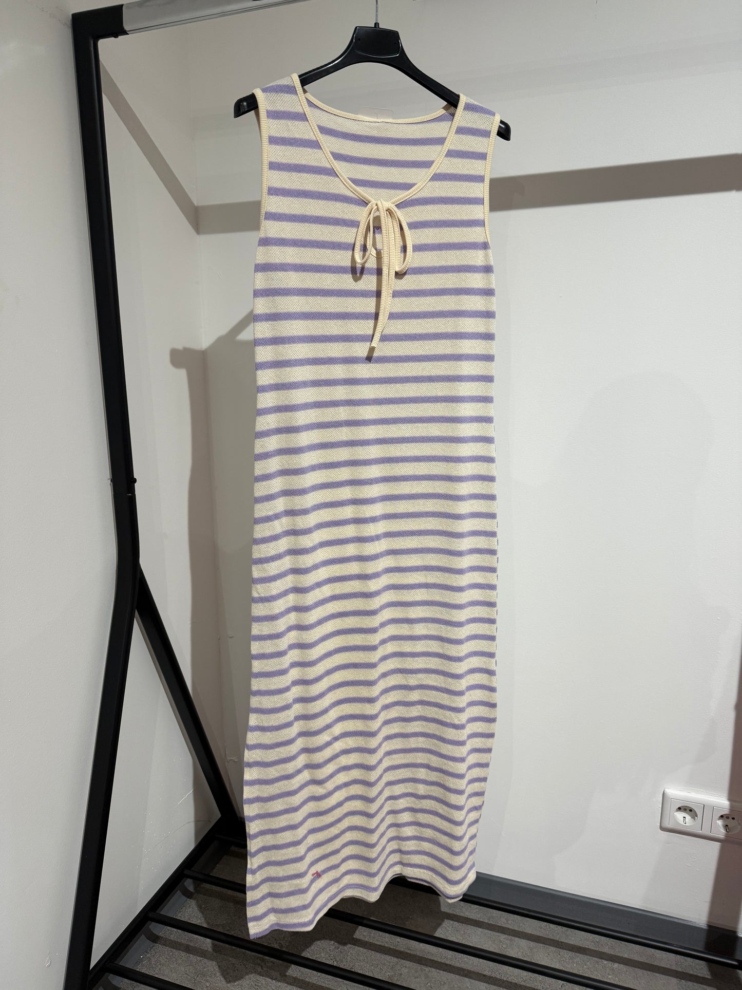 STRICKKLEID GESTREIFT -1473- FLIEDER