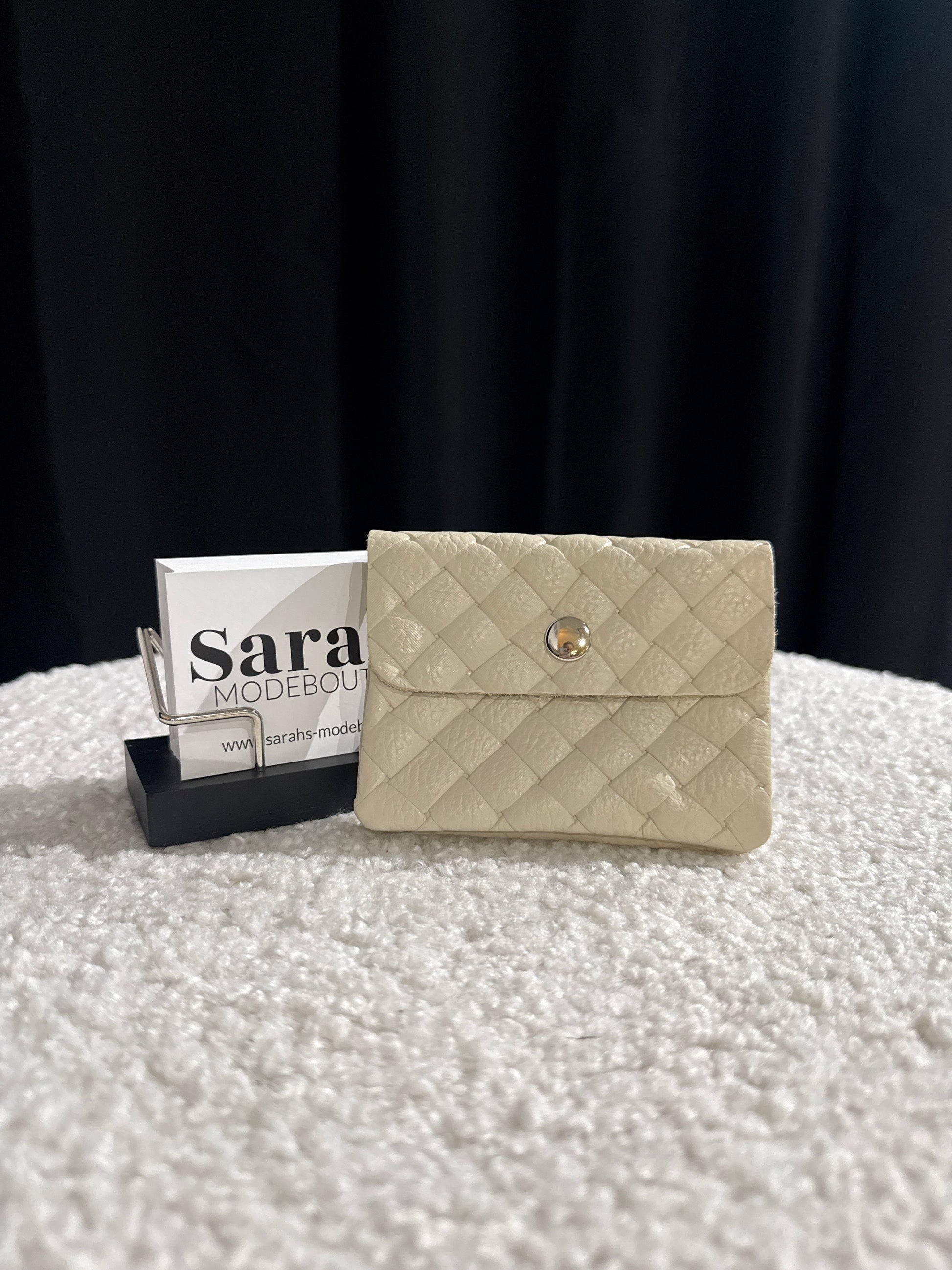 Portmonee beige geflochten - Sarahs Modeboutique