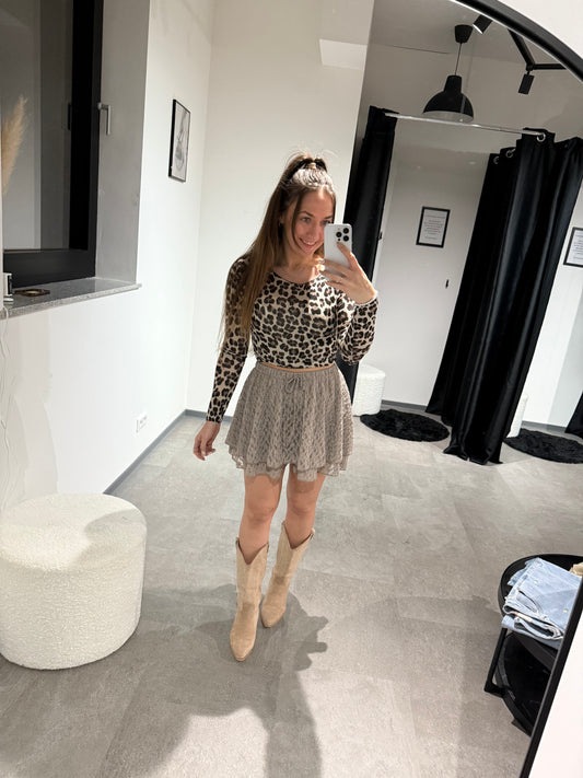 HOSENROCK AUS SPITZE taupe -6892- - Sarahs Modeboutique