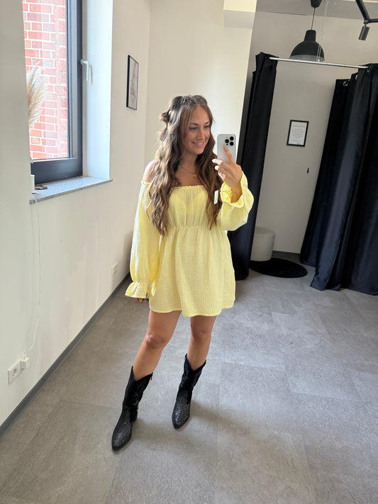 MUSSELINKLEID -9991- GELB - Sarahs Modeboutique