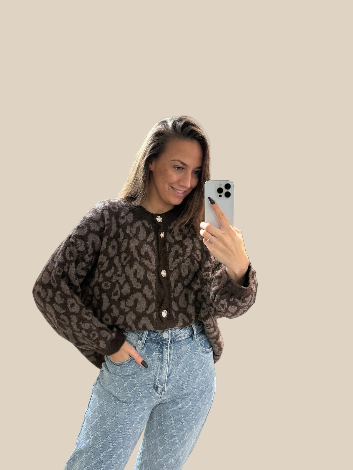 STRICKCARDIGAN LEO -2489- BRAUN
