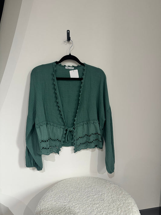 Musselinbluse -3923- Petrol