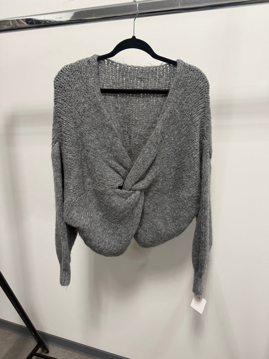 PULLOVER MIT KNOTEN -9008- GRAU - Sarahs Modeboutique