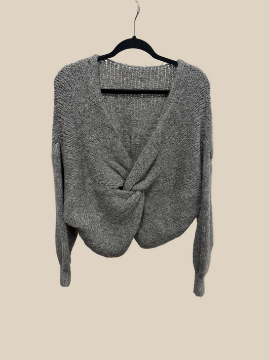 PULLOVER MIT KNOTEN -9008- GRAU