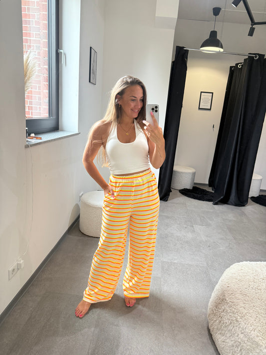 HOSE NEON GESTREIFT -5558- ORANGE