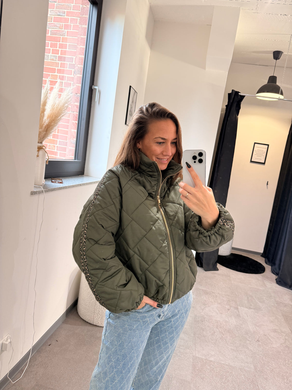 JACKE MIT LEO -9001- KHAKI - Sarahs Modeboutique
