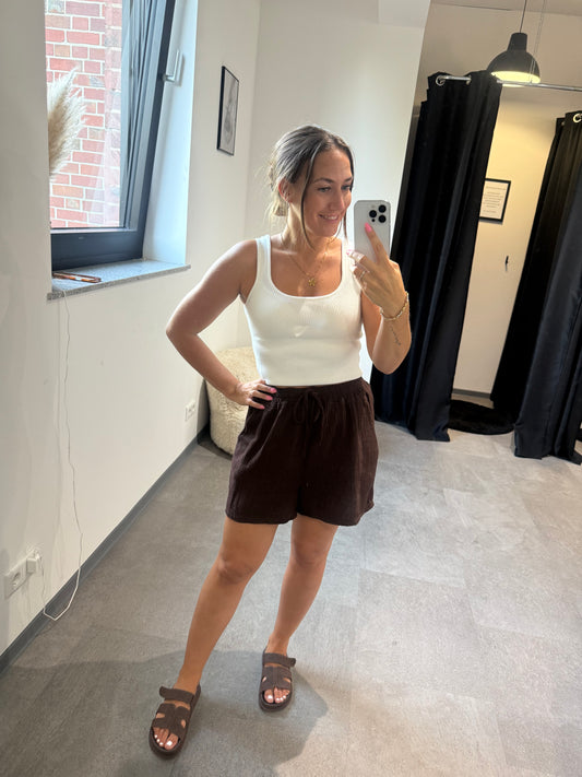 MUSSELINSHORTS -1911- BRAUN - Sarahs Modeboutique