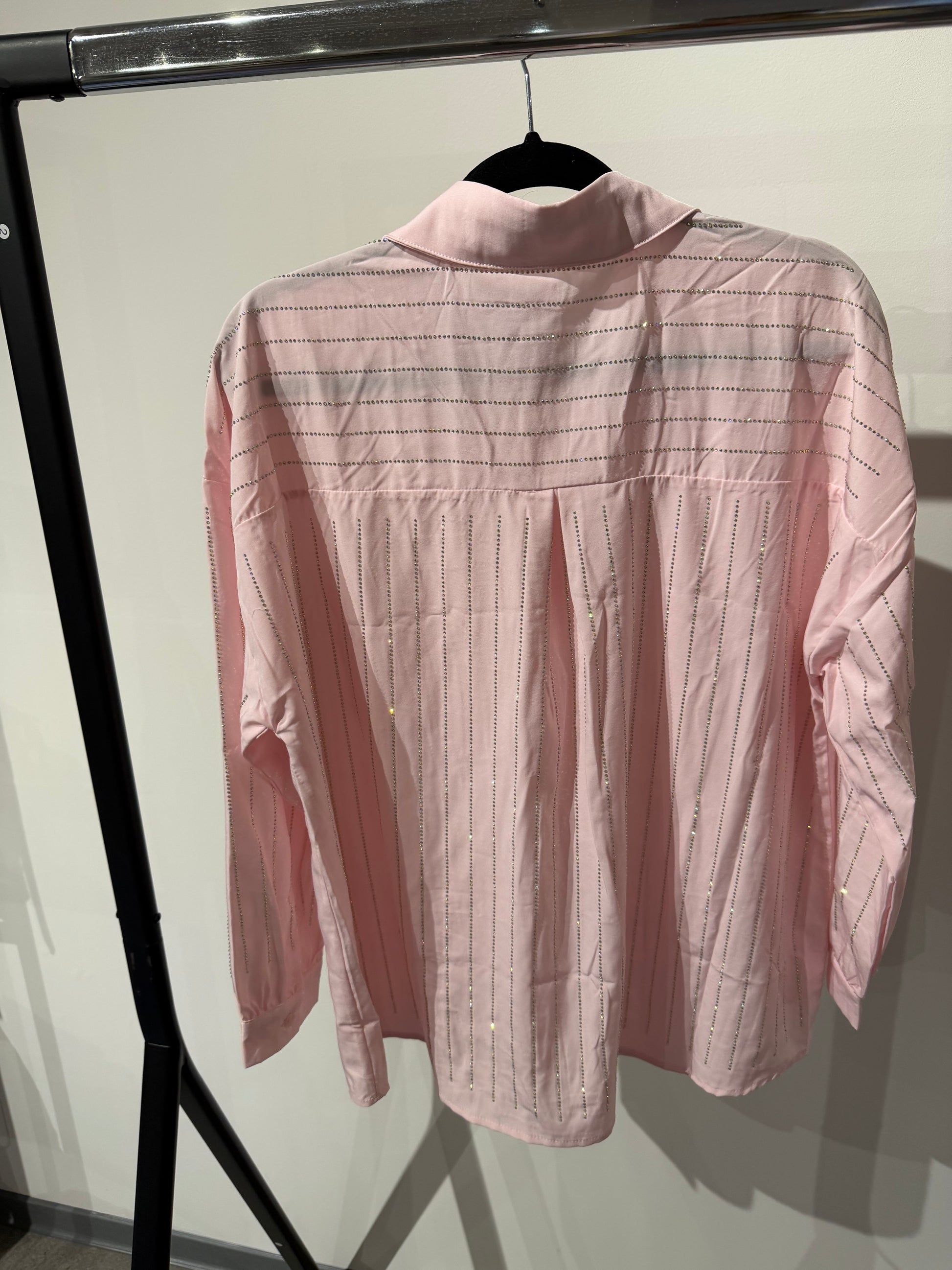 Strassbluse -1385- rosa - Sarahs Modeboutique
