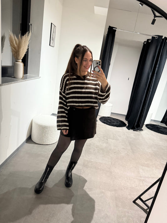 Pulli -3460- Braun/creme