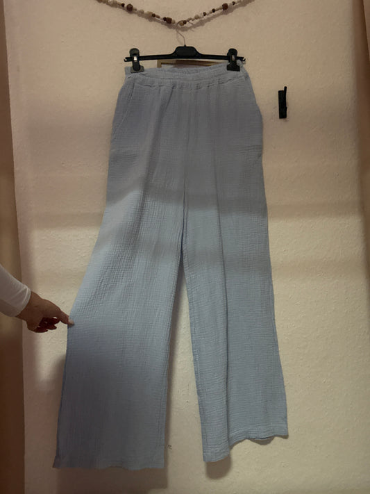 Musselinhose -3922- hellblau - Sarahs Modeboutique