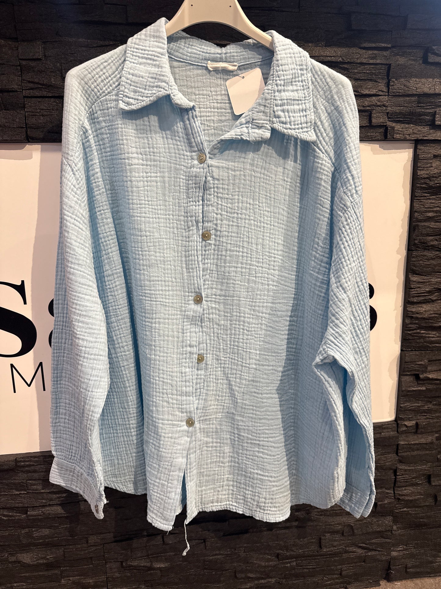 Musselinbluse hellblau -263-