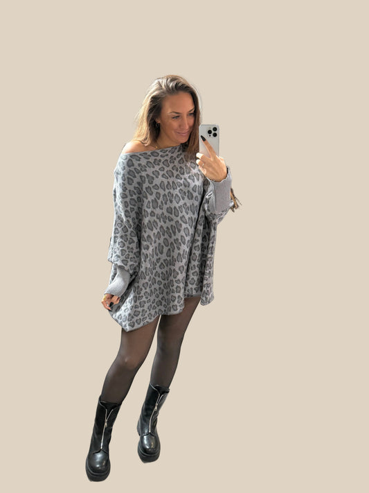 LEO PULLI OVERZISE -2288- GRAU - Sarahs Modeboutique