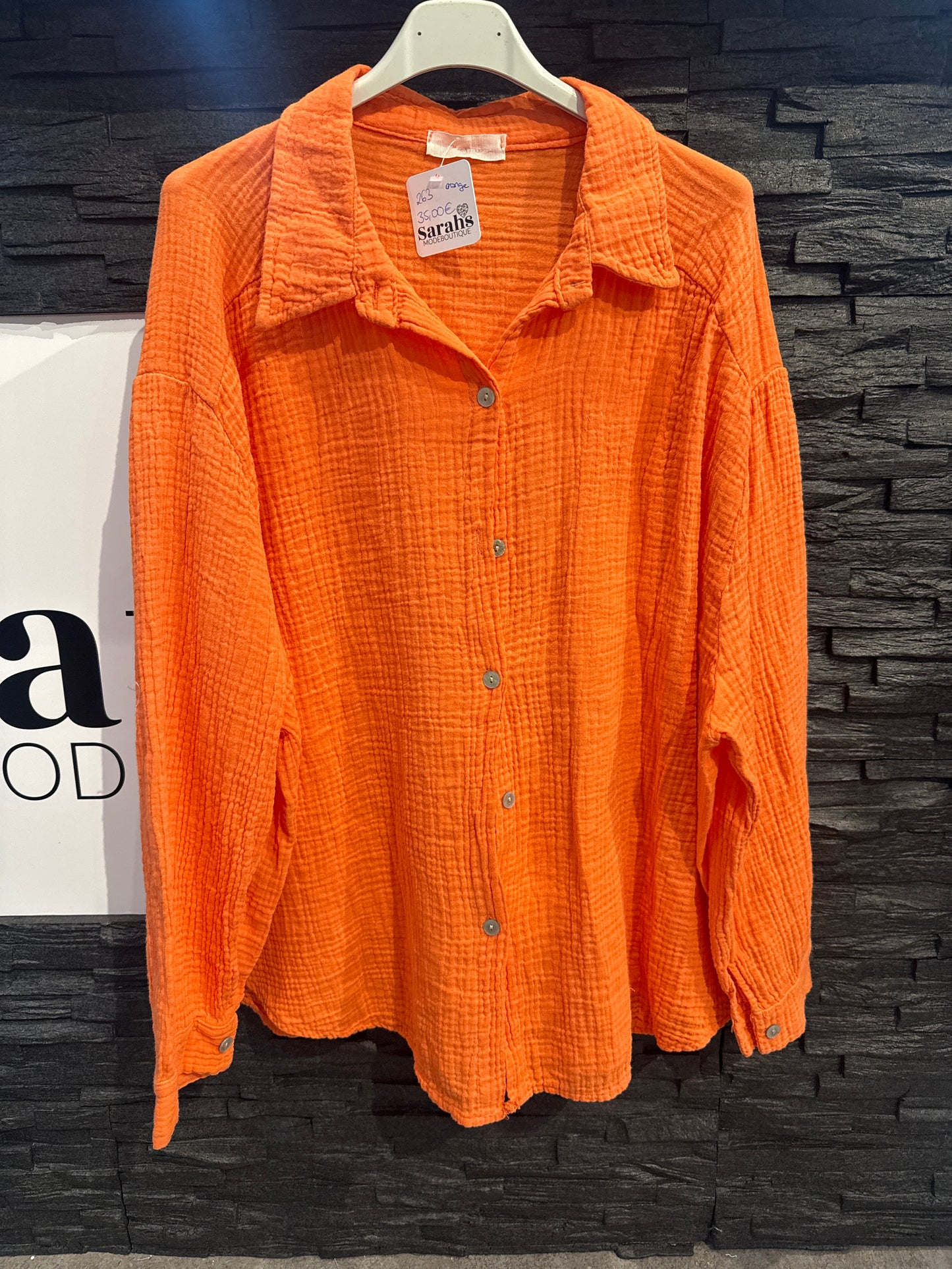 Musselinbluse mint -263- orange