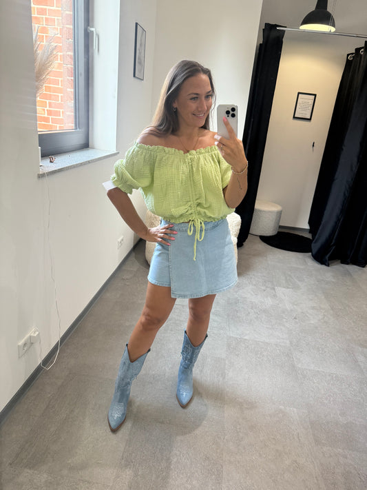 MUSSELINBLUSE -3338- KIWI