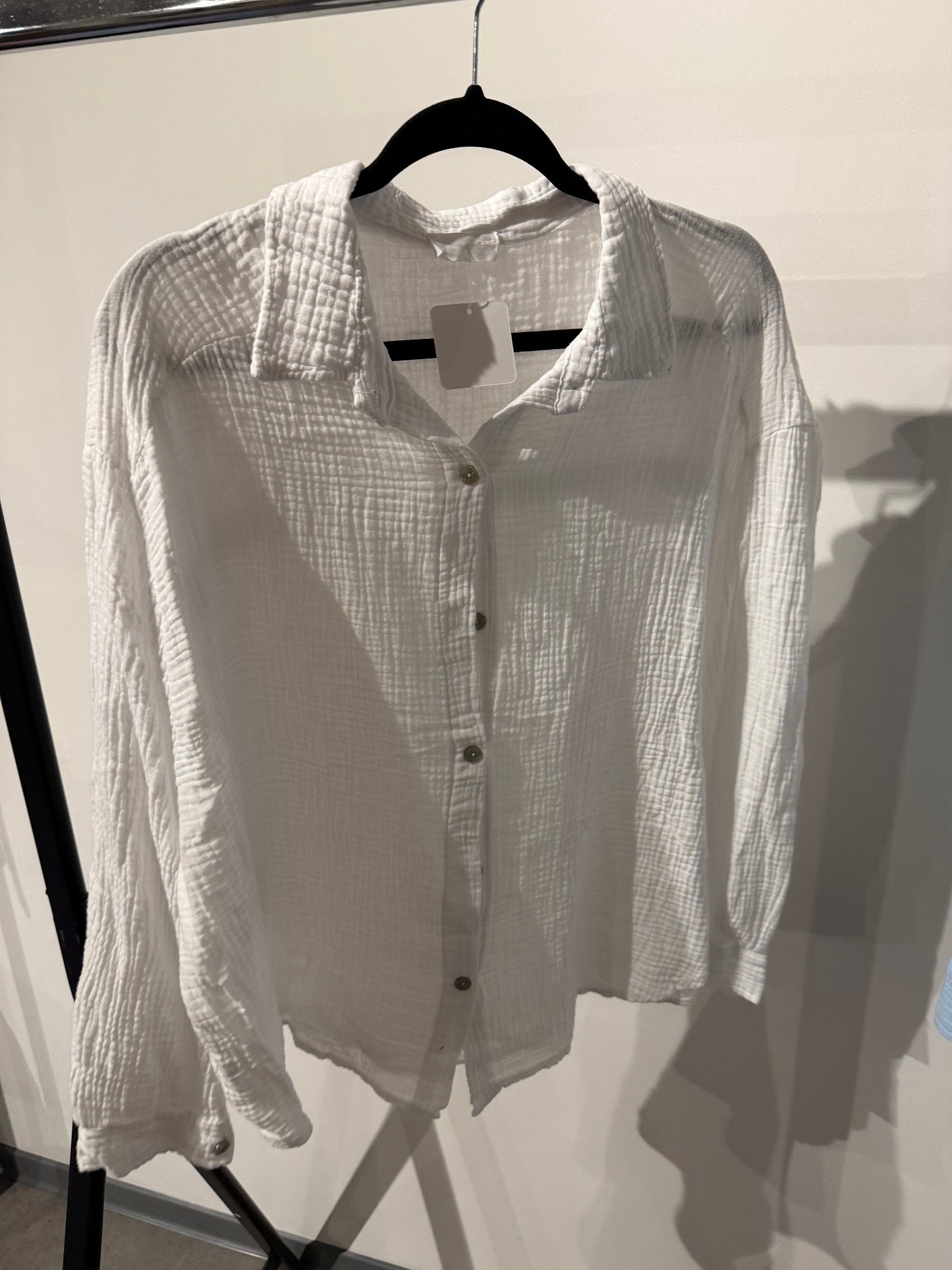 Musselinbluse weiß -263- - Sarahs Modeboutique