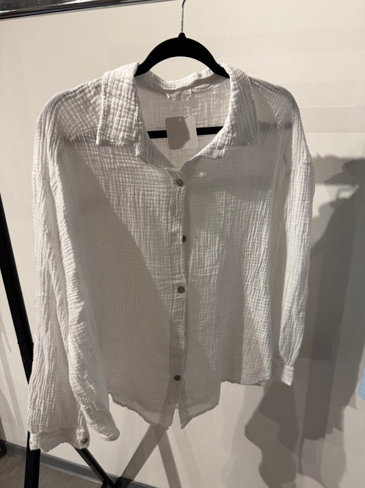 Musselinbluse weiß -263- - Sarahs Modeboutique