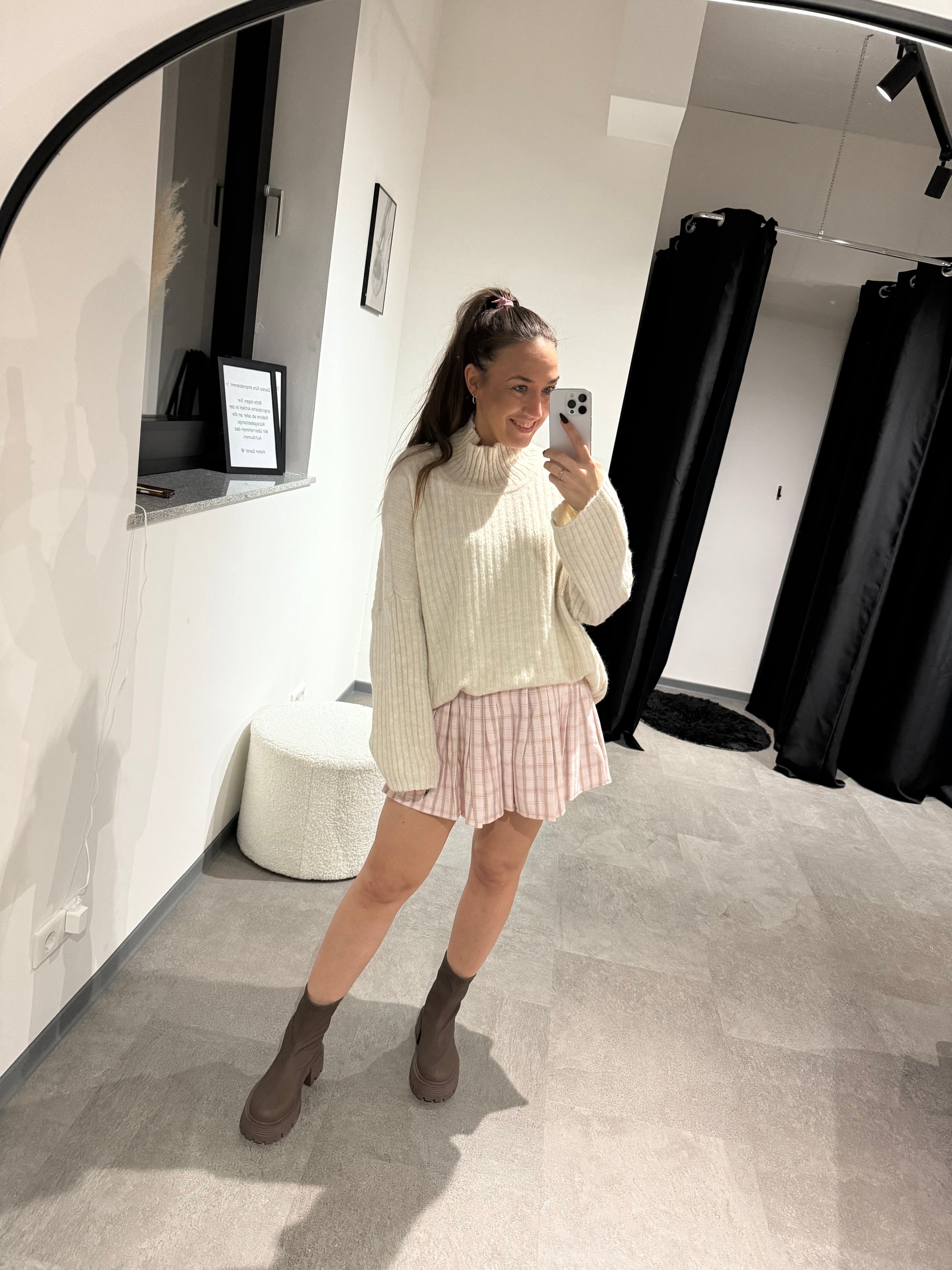 GERIPPTER STRICKPULLOVER -4329- CREME - Sarahs Modeboutique