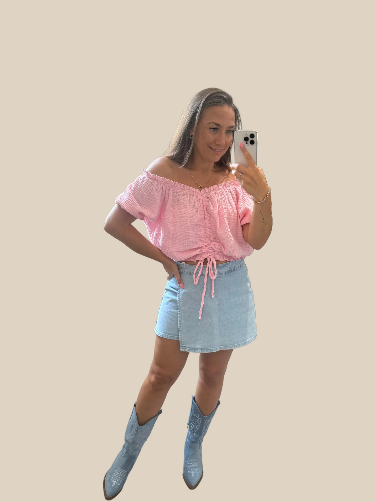 MUSSELINBLUSE -3338- ROSA