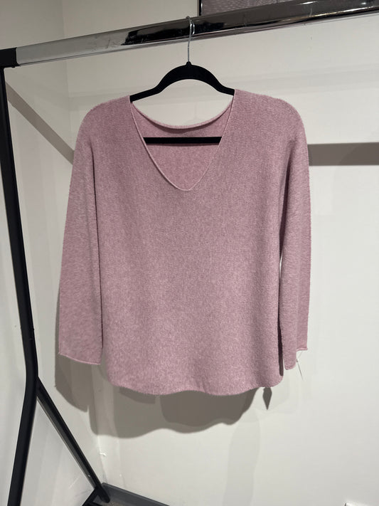 Pullover overzise V-Ausschnitt -6681- altrosa