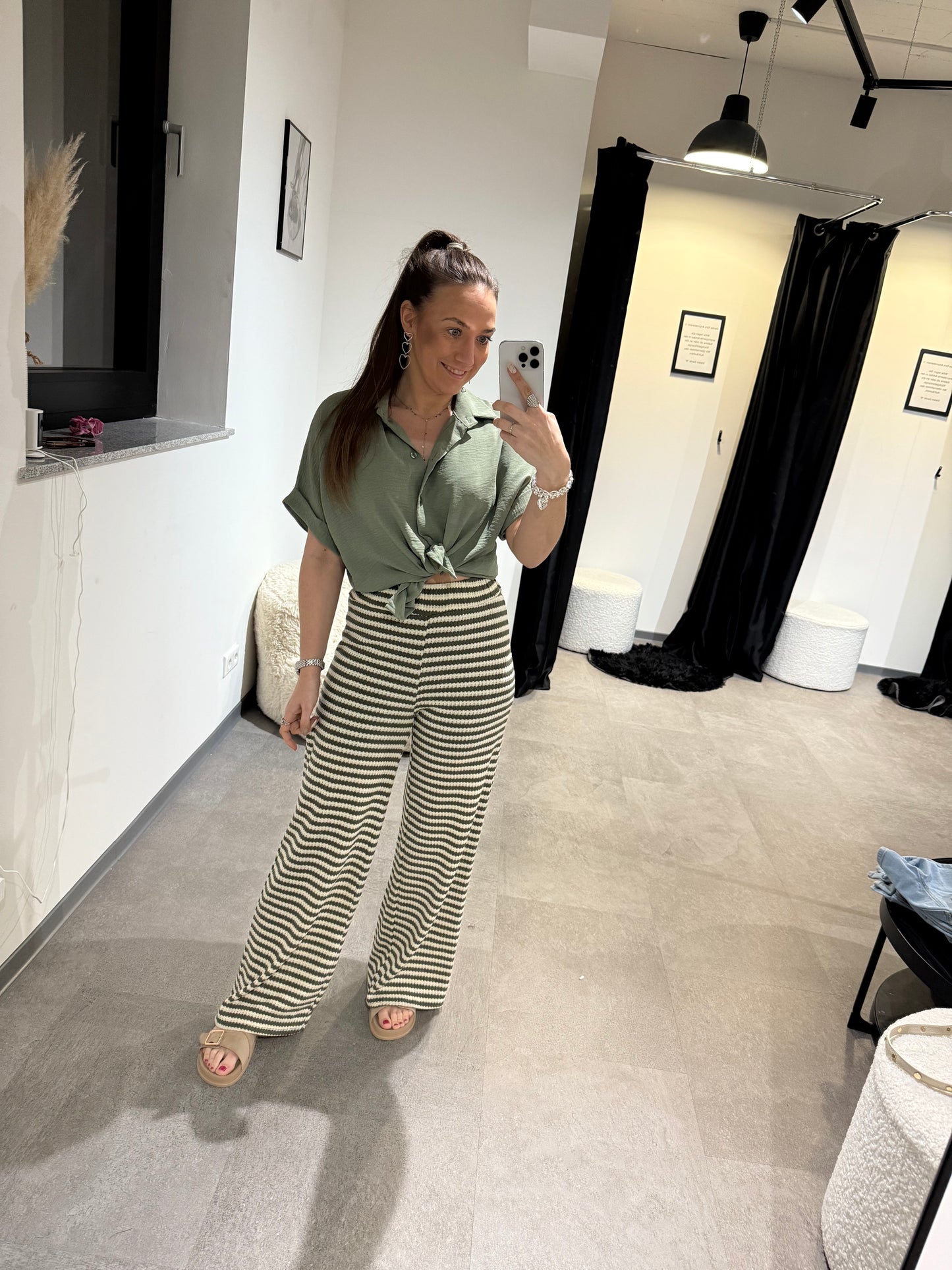 BASIC BLUSE -919- KHAKI - Sarahs Modeboutique