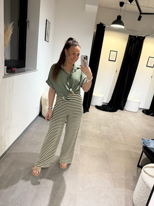 BASIC BLUSE -919- KHAKI - Sarahs Modeboutique