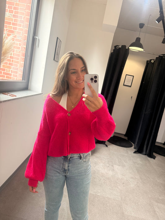 CARDIGAN -151- PINK - Sarahs Modeboutique