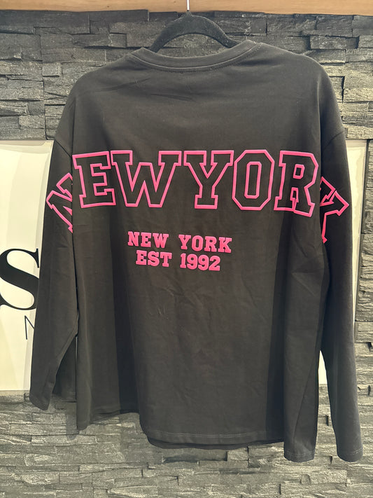 SWEATSHIRT NEW YORK -6002- SCHWARZ