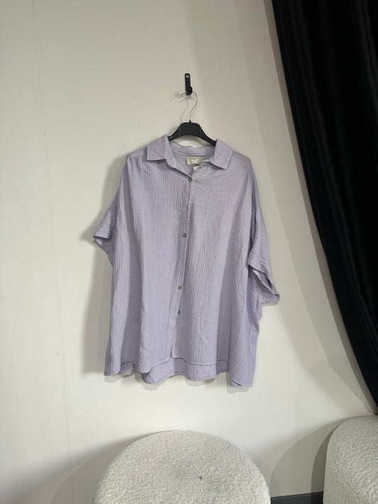 Musselinbluse overzise -3346- Flieder