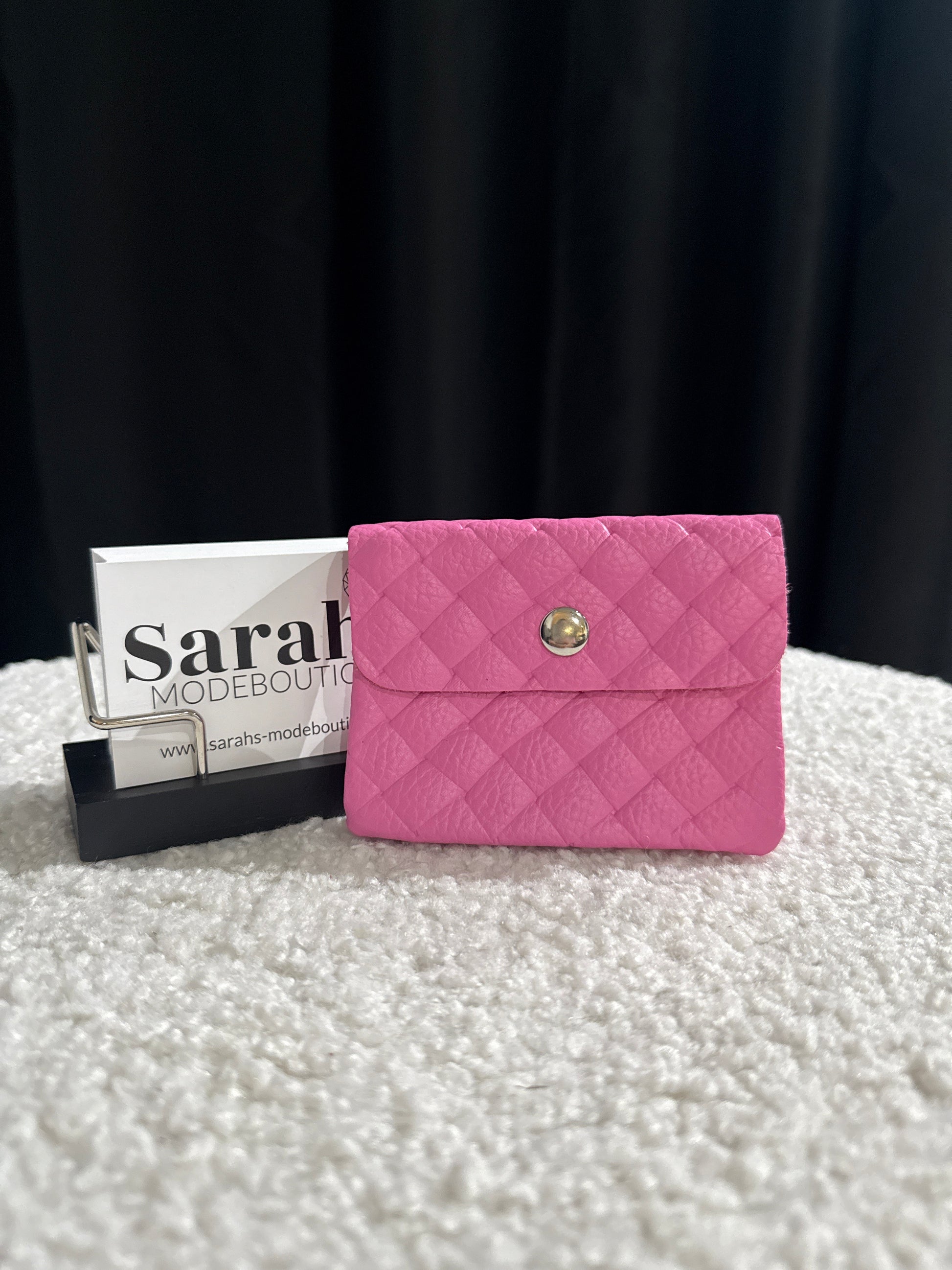 Portmonee pink geflochten - Sarahs Modeboutique