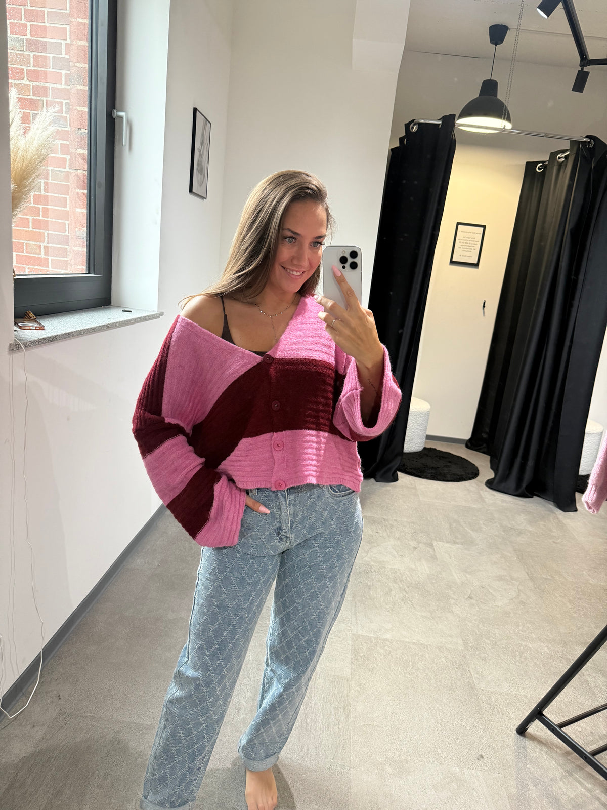 STRICKJACKE -4678- BORDEAUX - Sarahs Modeboutique
