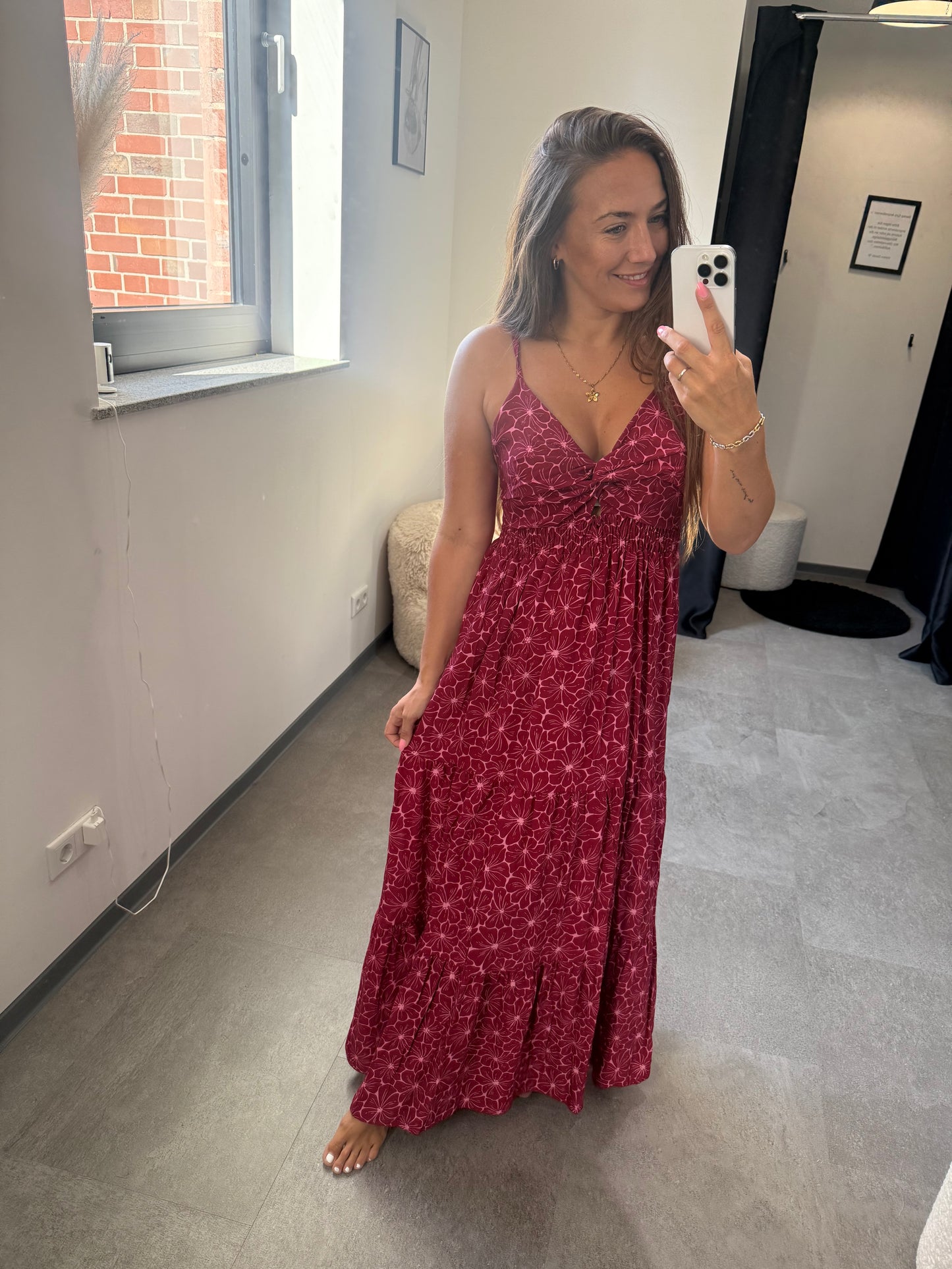 KLEID -1422- BURGUNDY - Sarahs Modeboutique