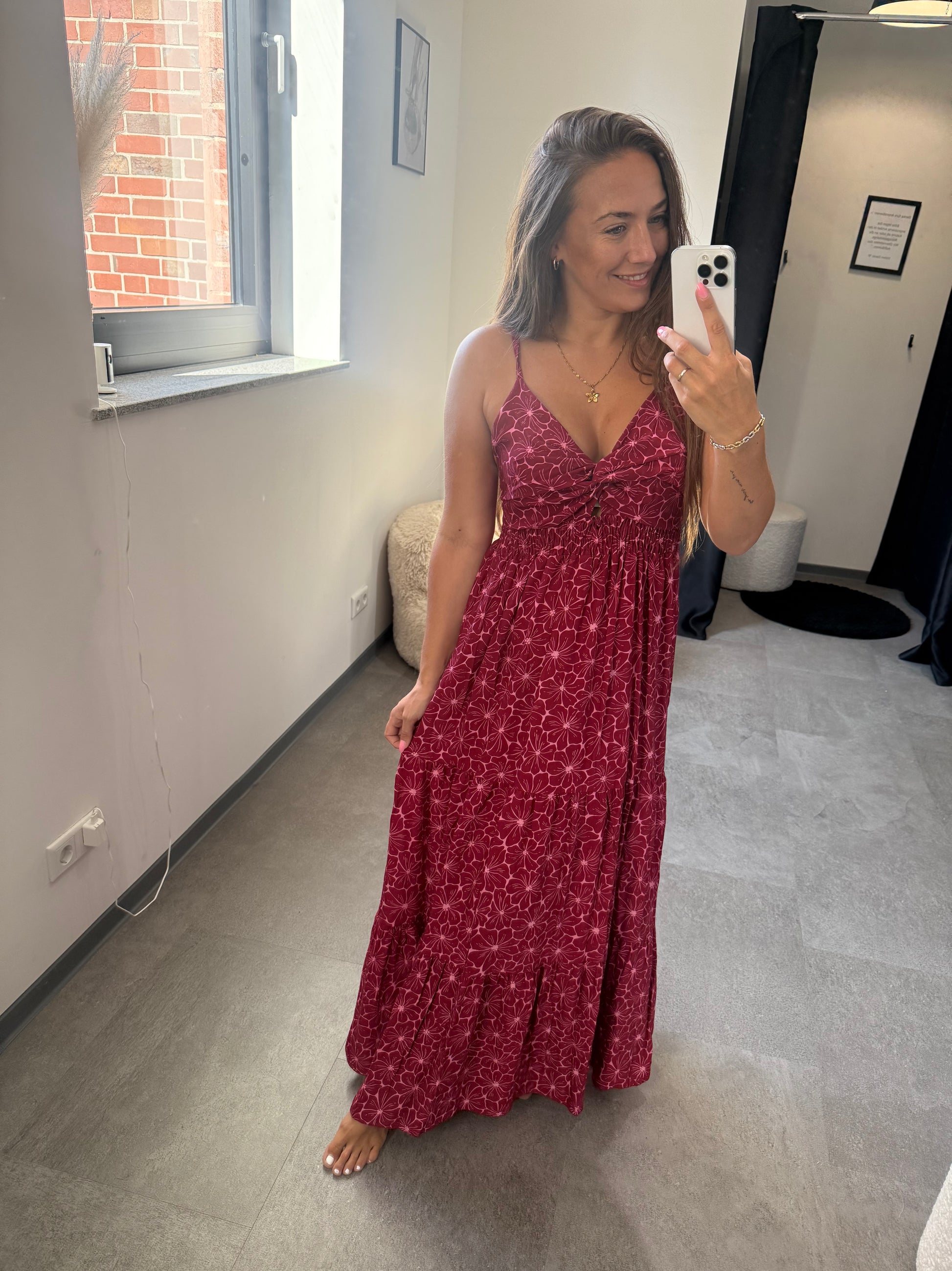 KLEID -1422- BURGUNDY - Sarahs Modeboutique
