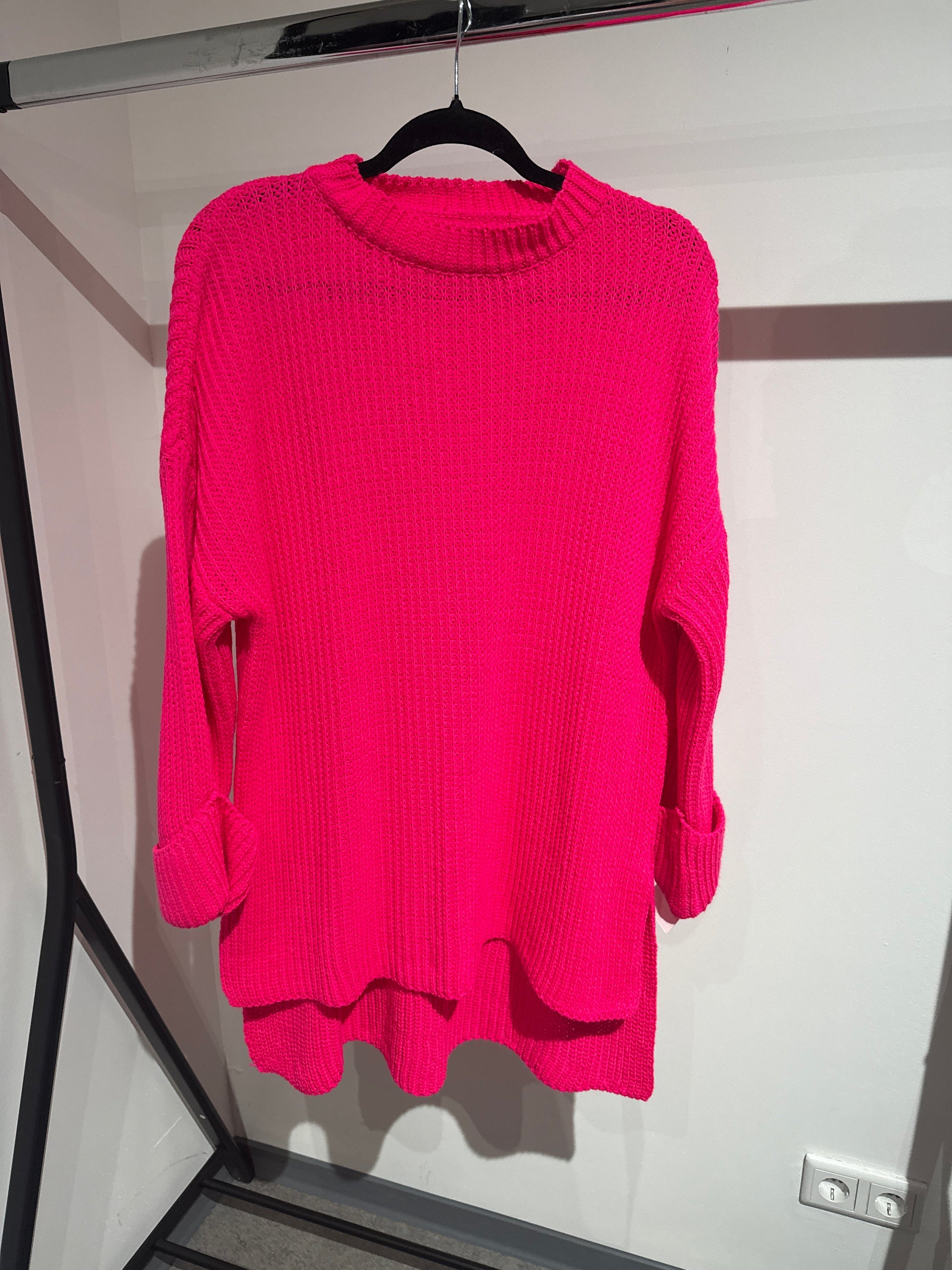 Schlitzpulli-1596- neonpink - Sarahs Modeboutique