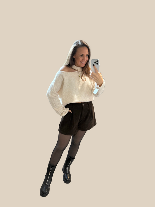 PULLOVER MIT CUT-OUT -9013- CREME