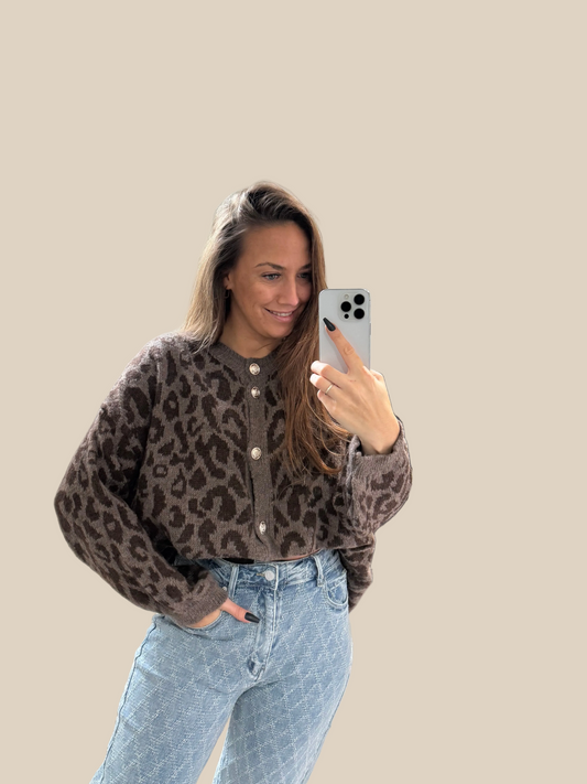 STRICKCARDIGAN LEO -2489- TAUPE