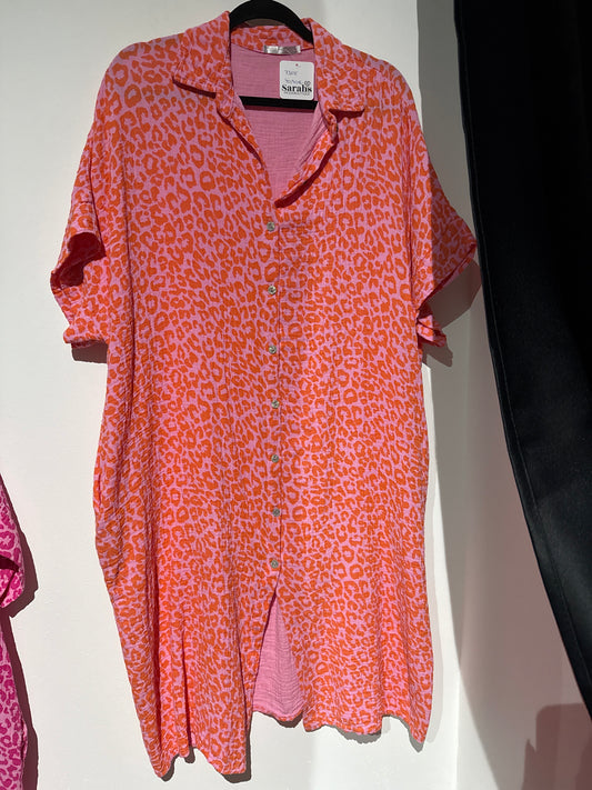 Musselinkleid leo -7355- Orange