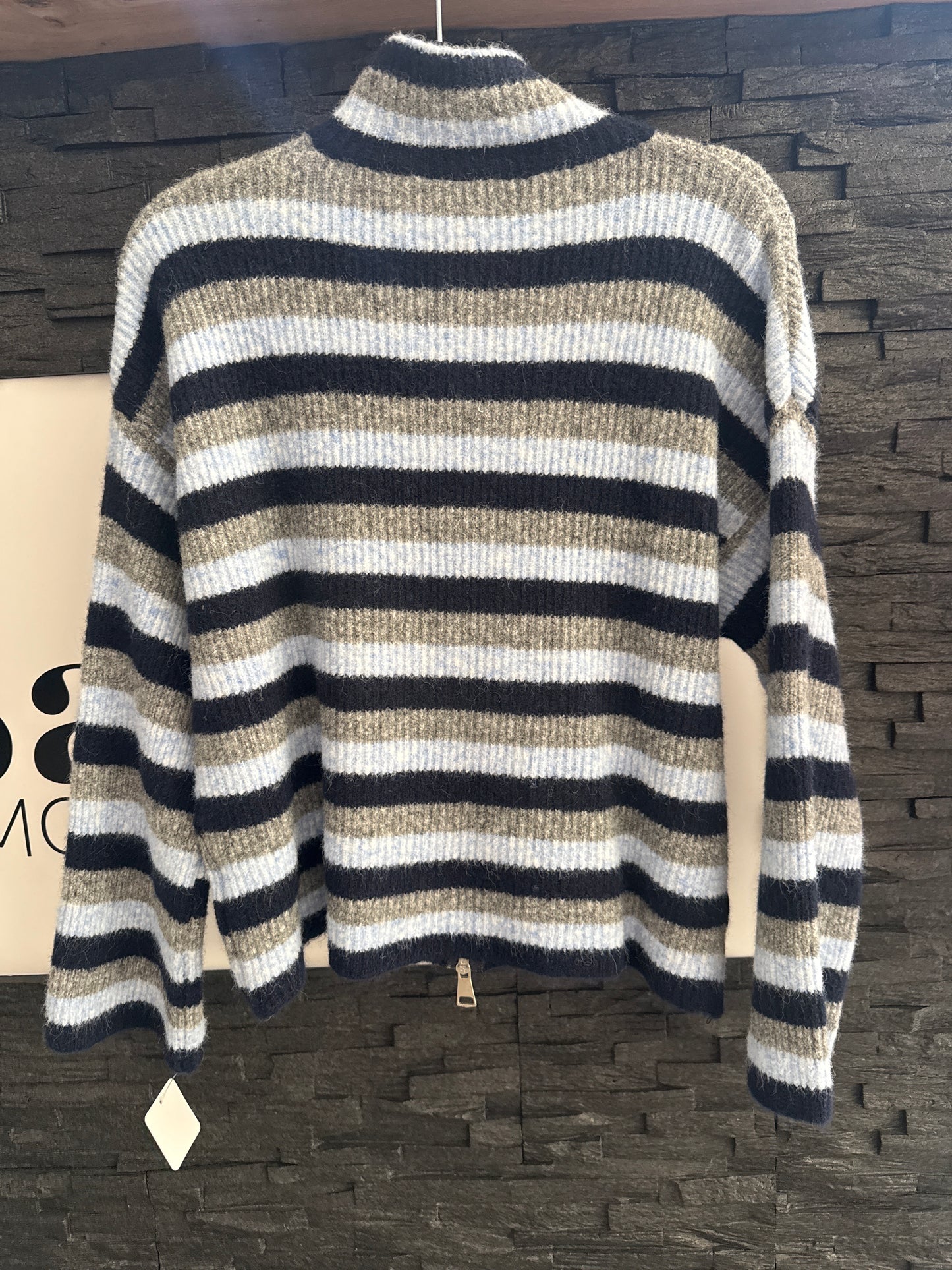ZIP PULLOVER -3555- BLAU - Sarahs Modeboutique