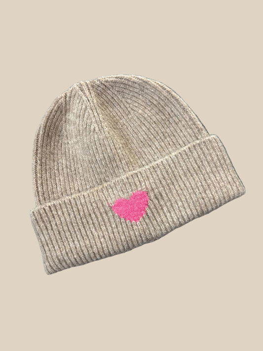 MÜTZE HERZ -5779- BEIGE