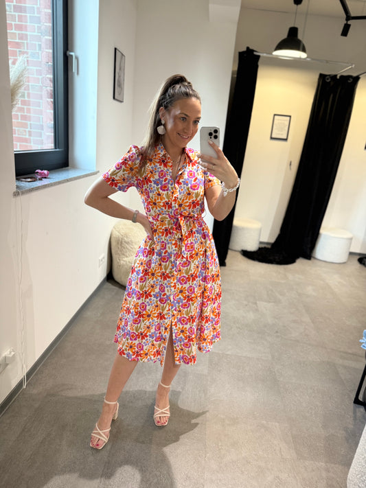 KLEID MIT BLUMEN BUNT -1468- - Sarahs Modeboutique