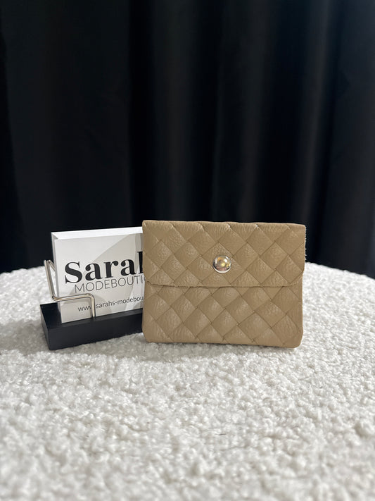 Portmonee taupe geflochten - Sarahs Modeboutique