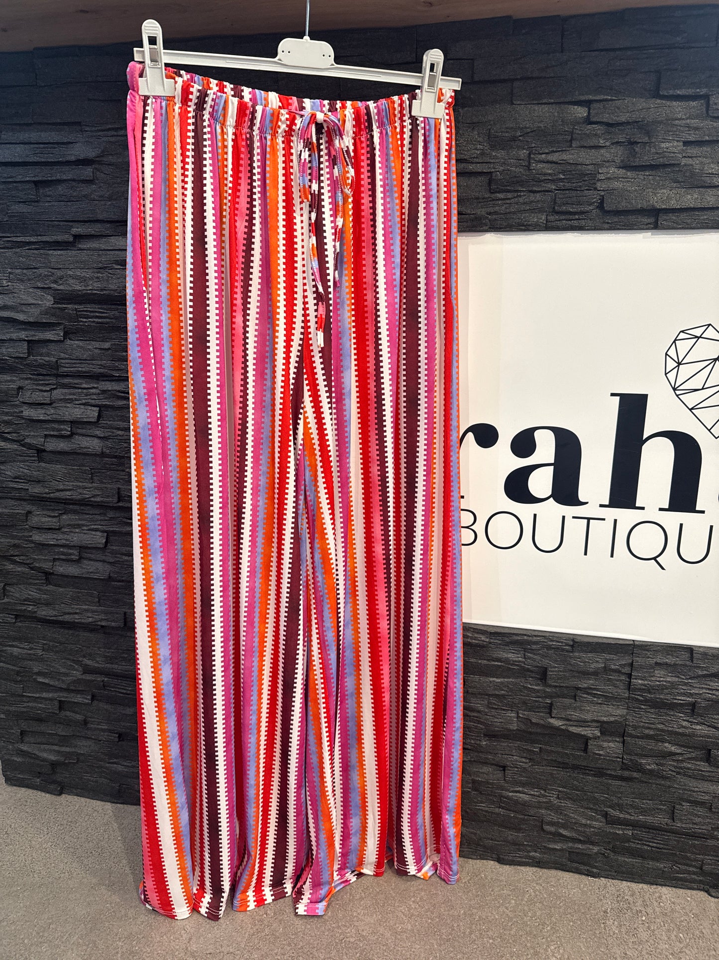 BESTSELLER HOSE  -1667- GESTREIFT ROT
