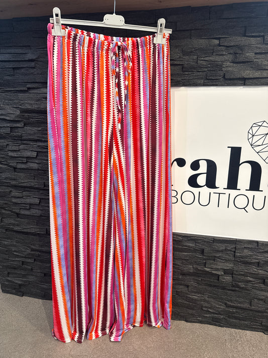 BESTSELLER HOSE  -1667- GESTREIFT ROT