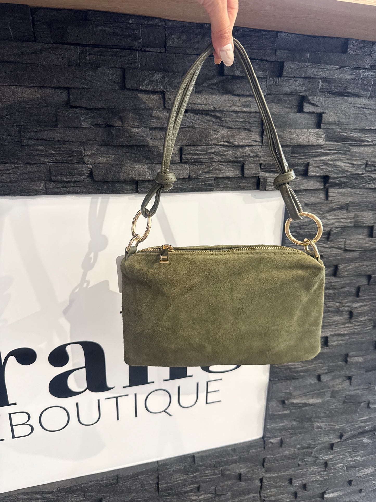 Tasche -7888- WILDLEDER GRÜN - Sarahs Modeboutique
