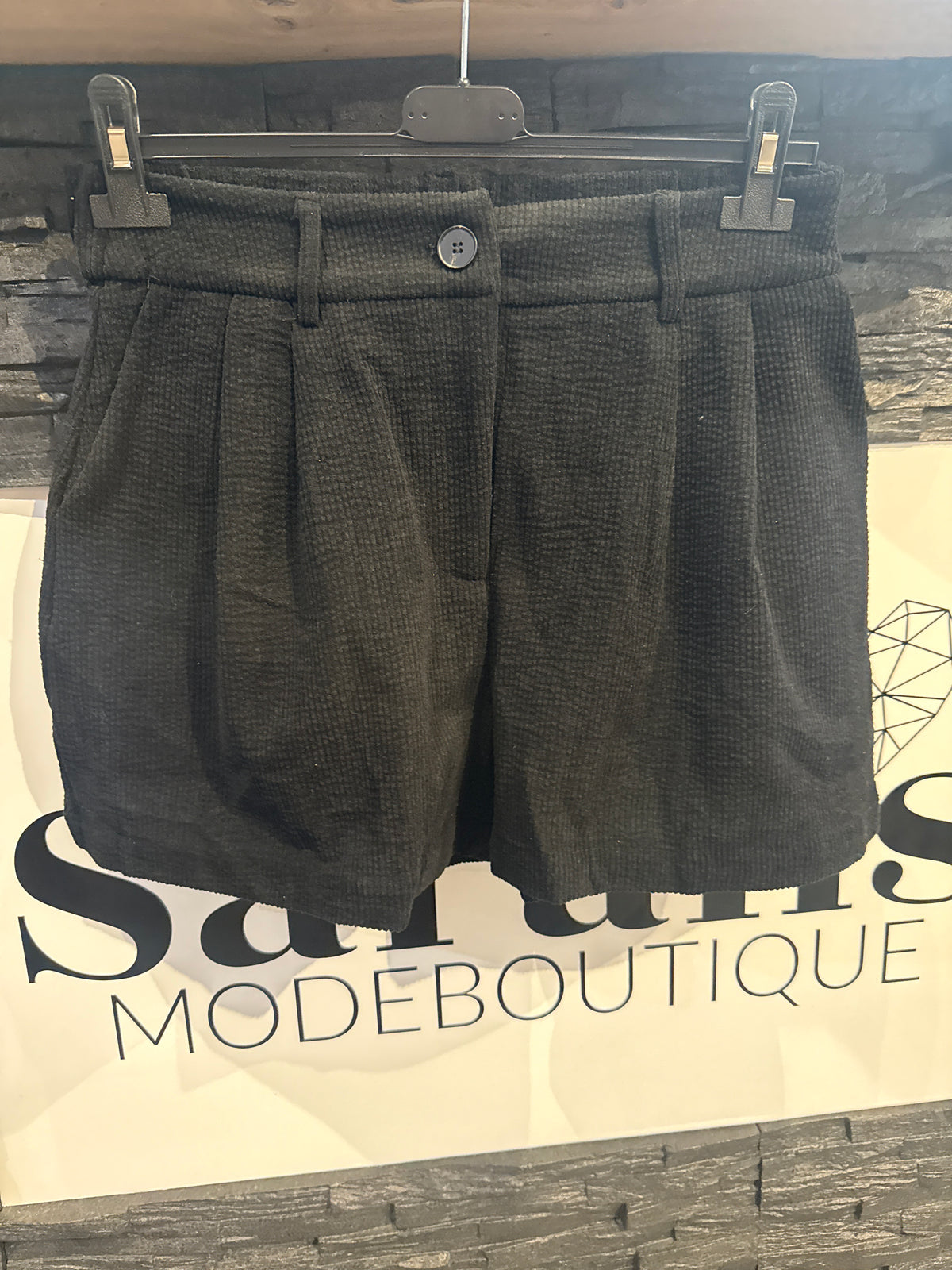 CORD-SHORTS -6555- SCHWARZ