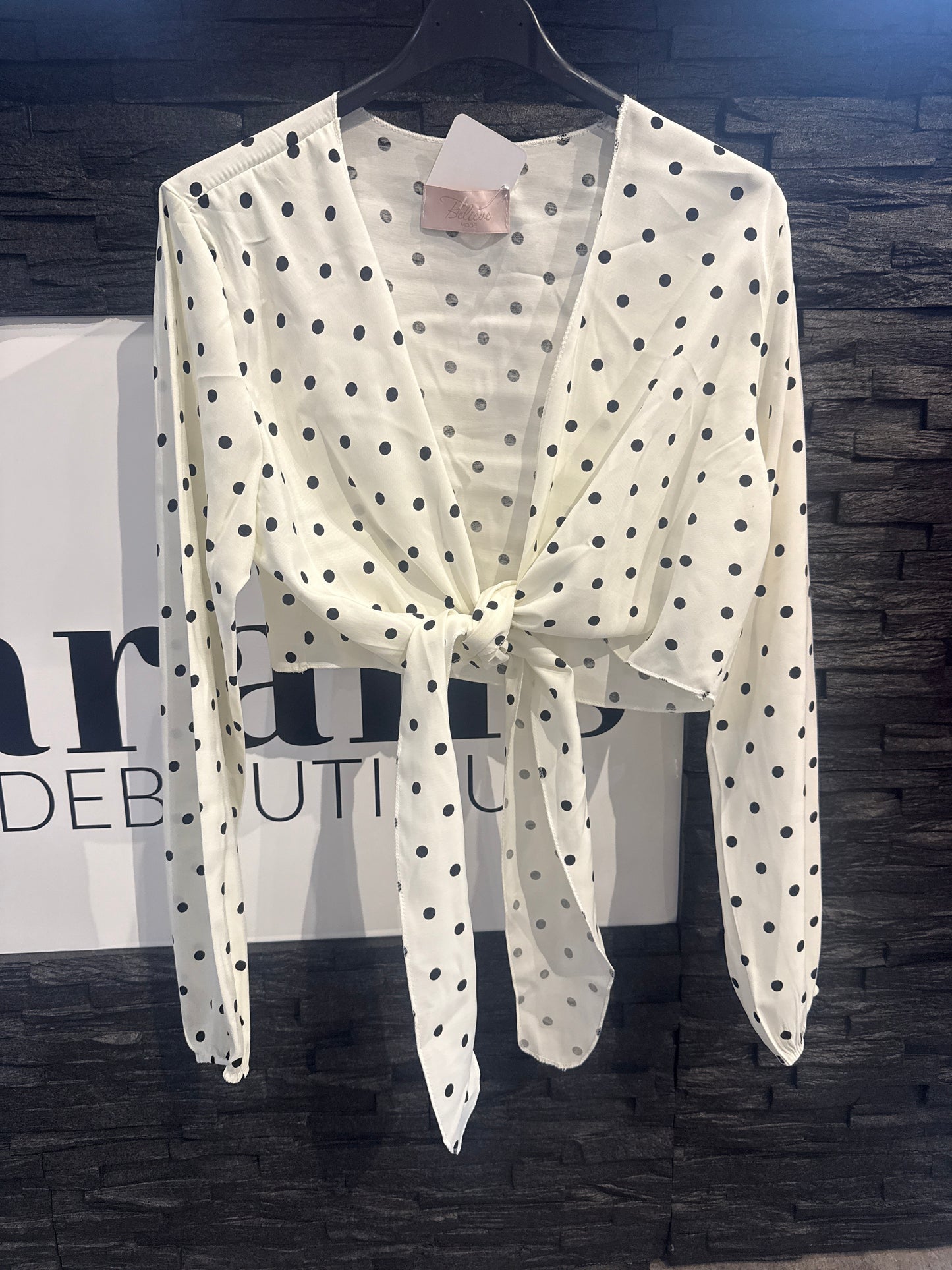 BLUSE GEPUNKTET -4569- CREME