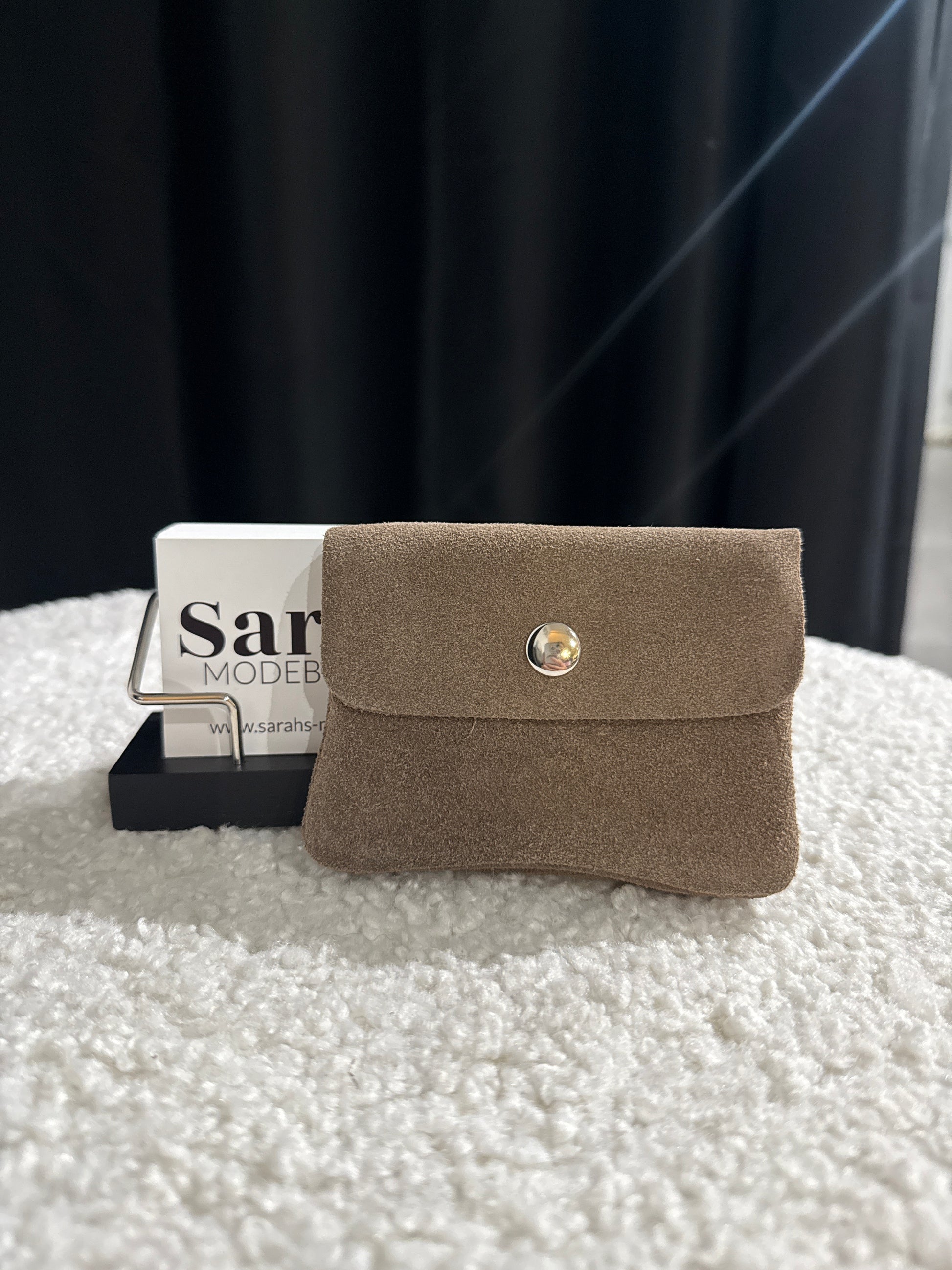 Wildleder Portmonee taupe - Sarahs Modeboutique