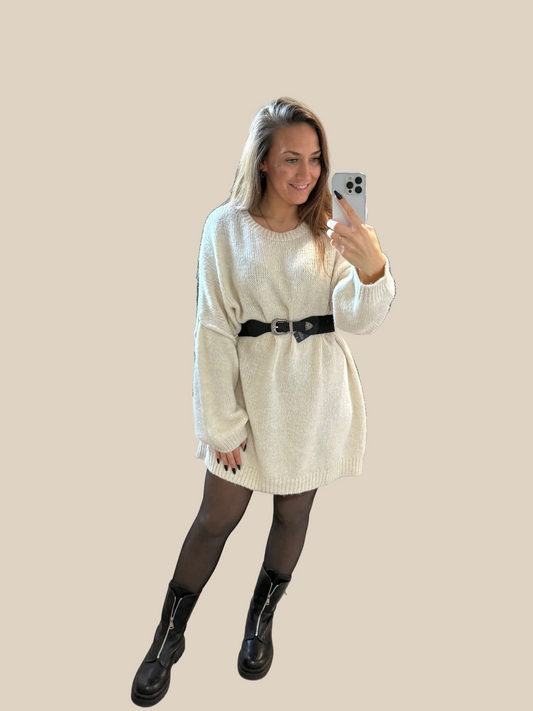 PULLOVERKLEID BEIGE -2490-