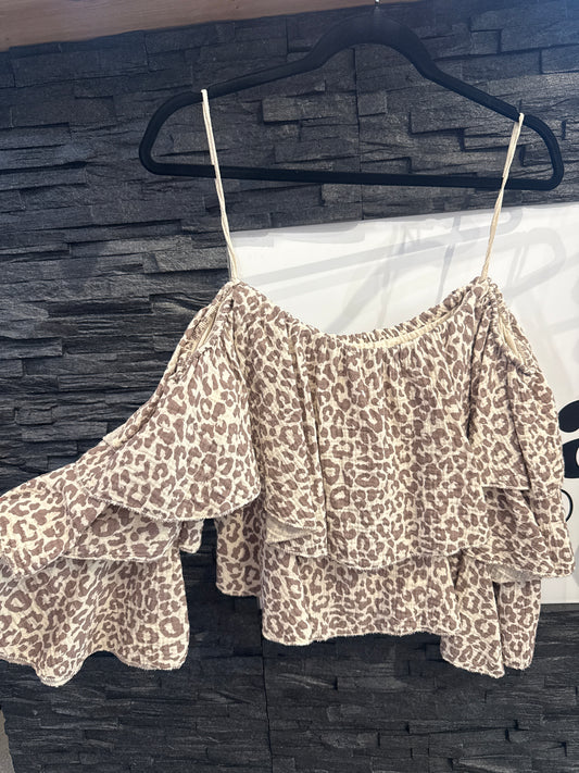 MUSSELINBLUSE SCHULTERFREI -1775b-